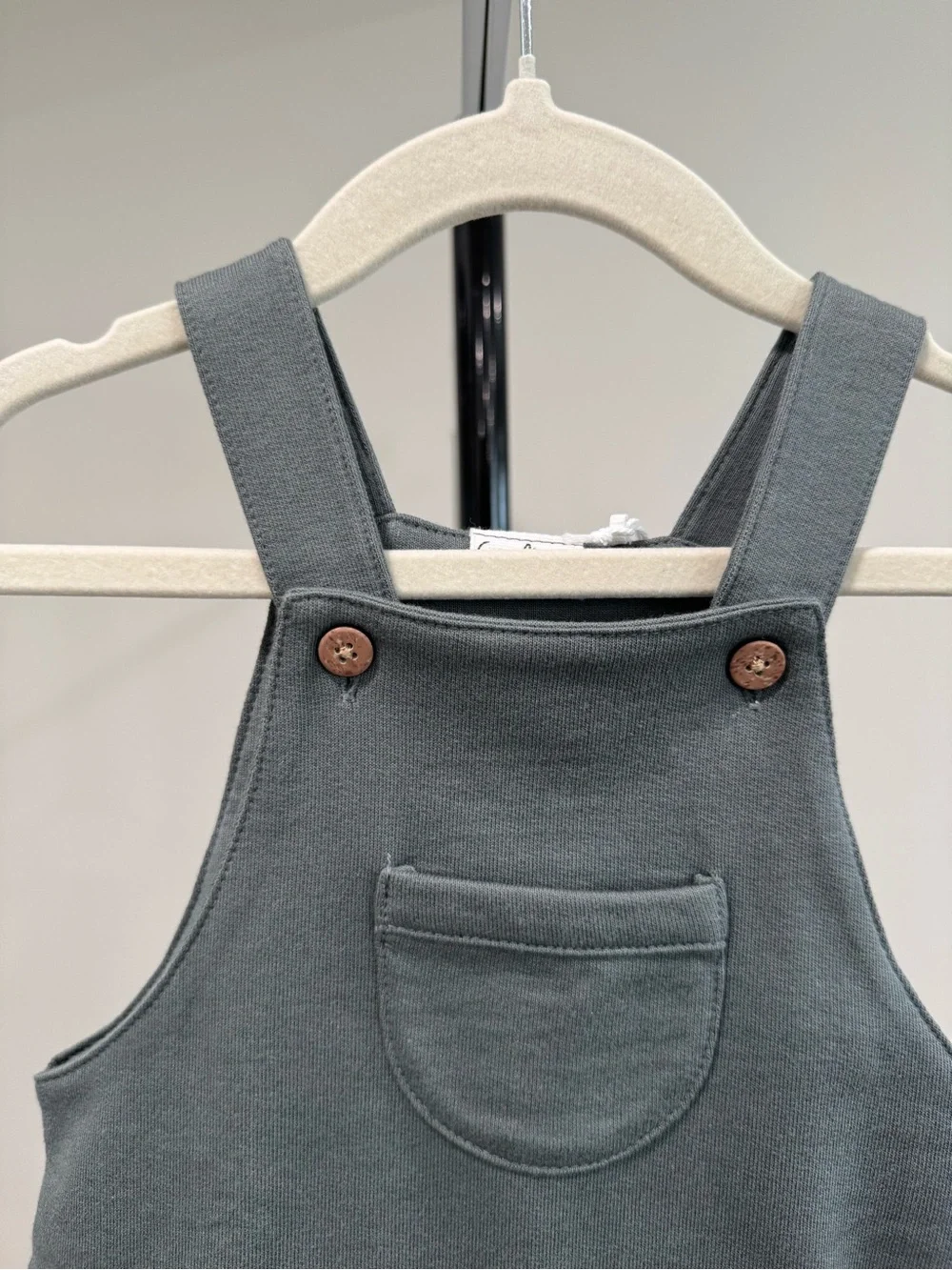 NWT City Mouse Infant Knit Shortalls Overalls Steel Gray, Size 9-12 Months